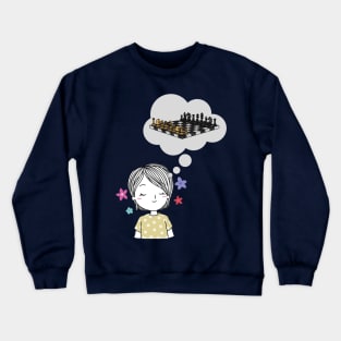 Thinking about chess - kids Crewneck Sweatshirt